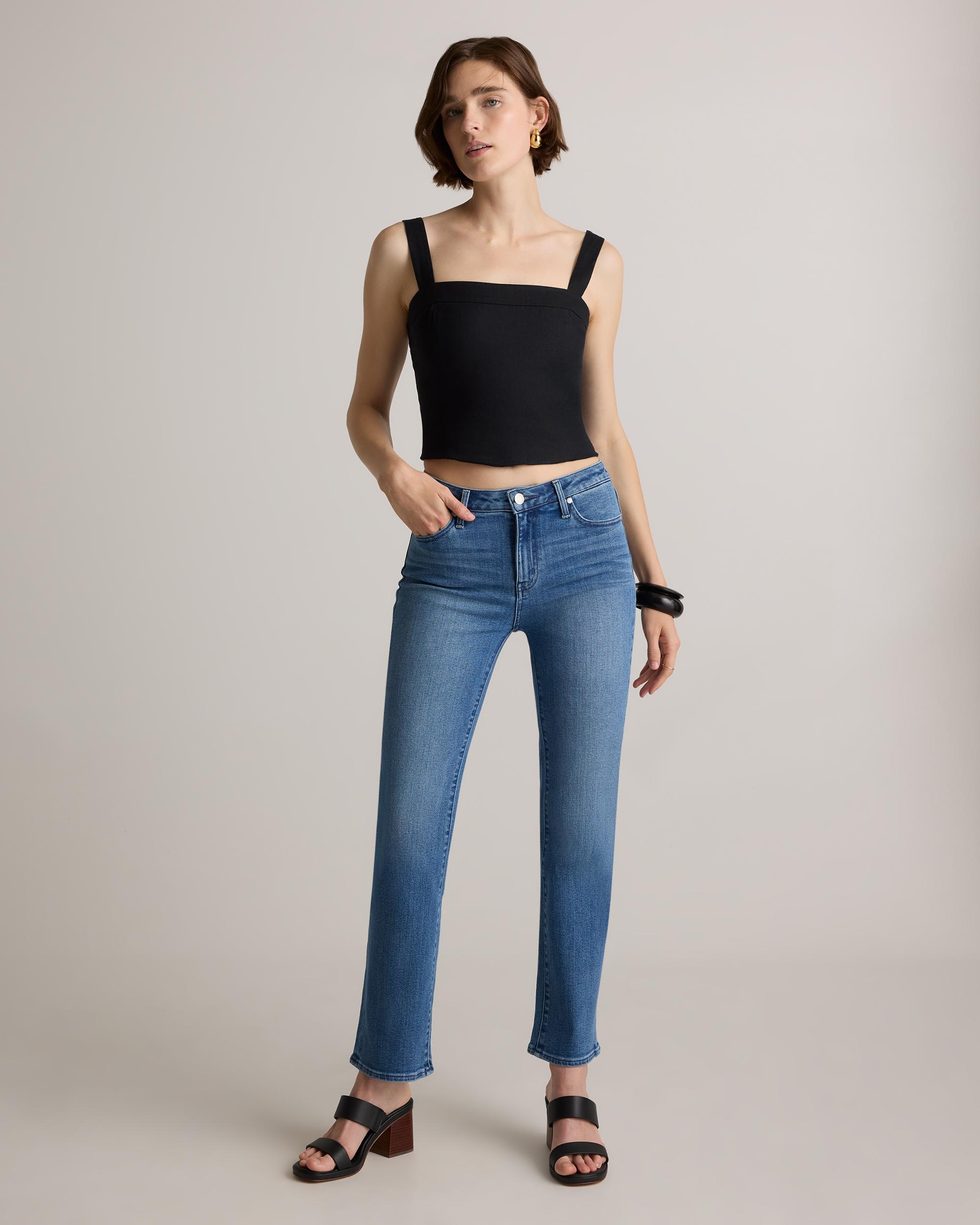 Quince | Women's Bella Stretch Straight Jeans Organic Cotton Product Image
