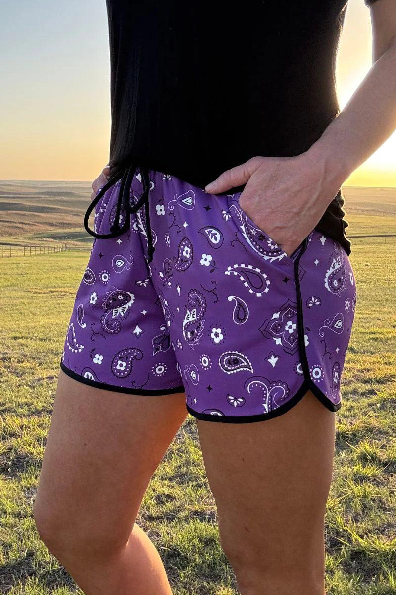 Sterling Kreek Bandana Babe Purple Shorts Product Image