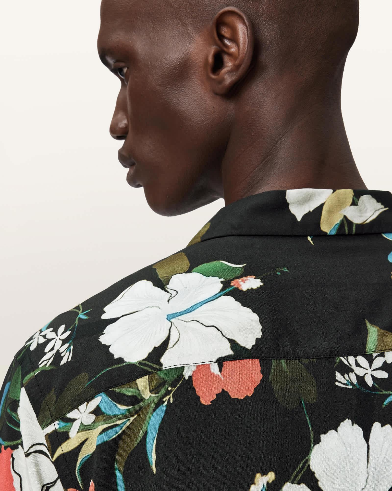 Koh Chang Oversized Shirt Jet Black | ALLSAINTS US Product Image