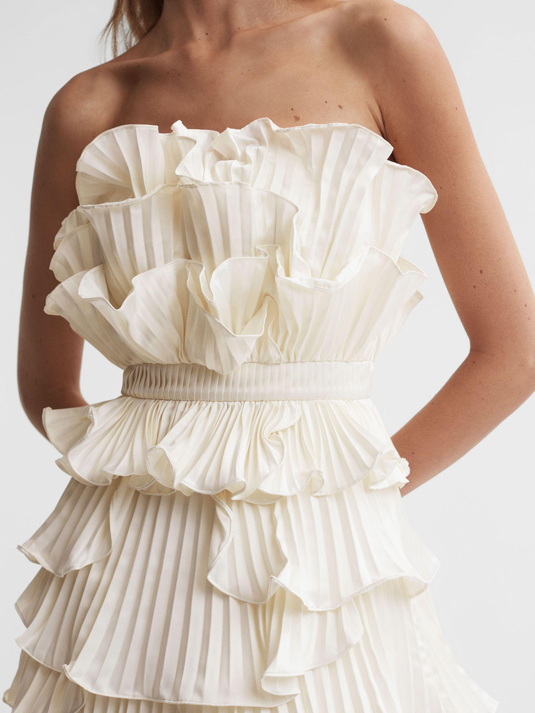Amur Strapless Ruffle Mini Dress in Ivory Product Image