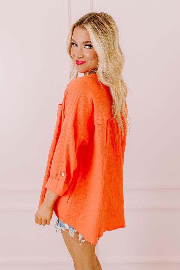 Sunny Forecast Tunic In Bright Coral Product Image