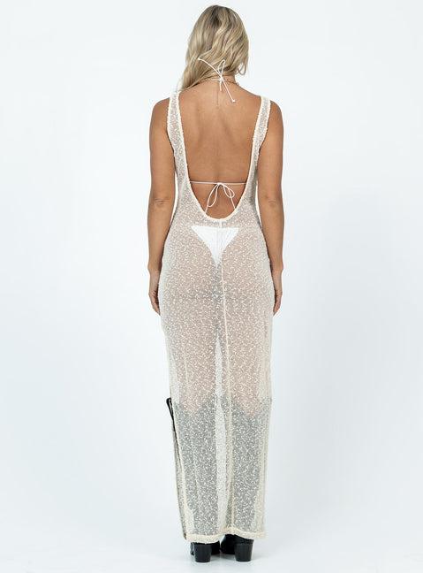 Performer Knit Maxi Dress Cream Product Image