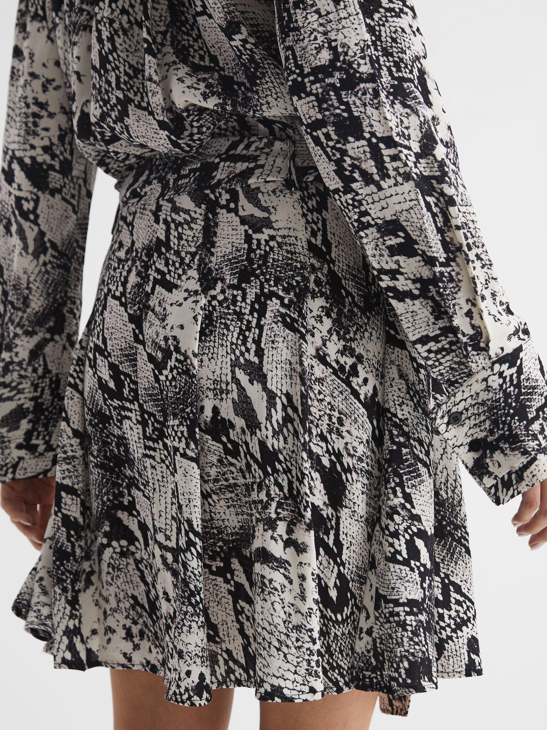 Animal Print Mini Dress in Black/White Product Image