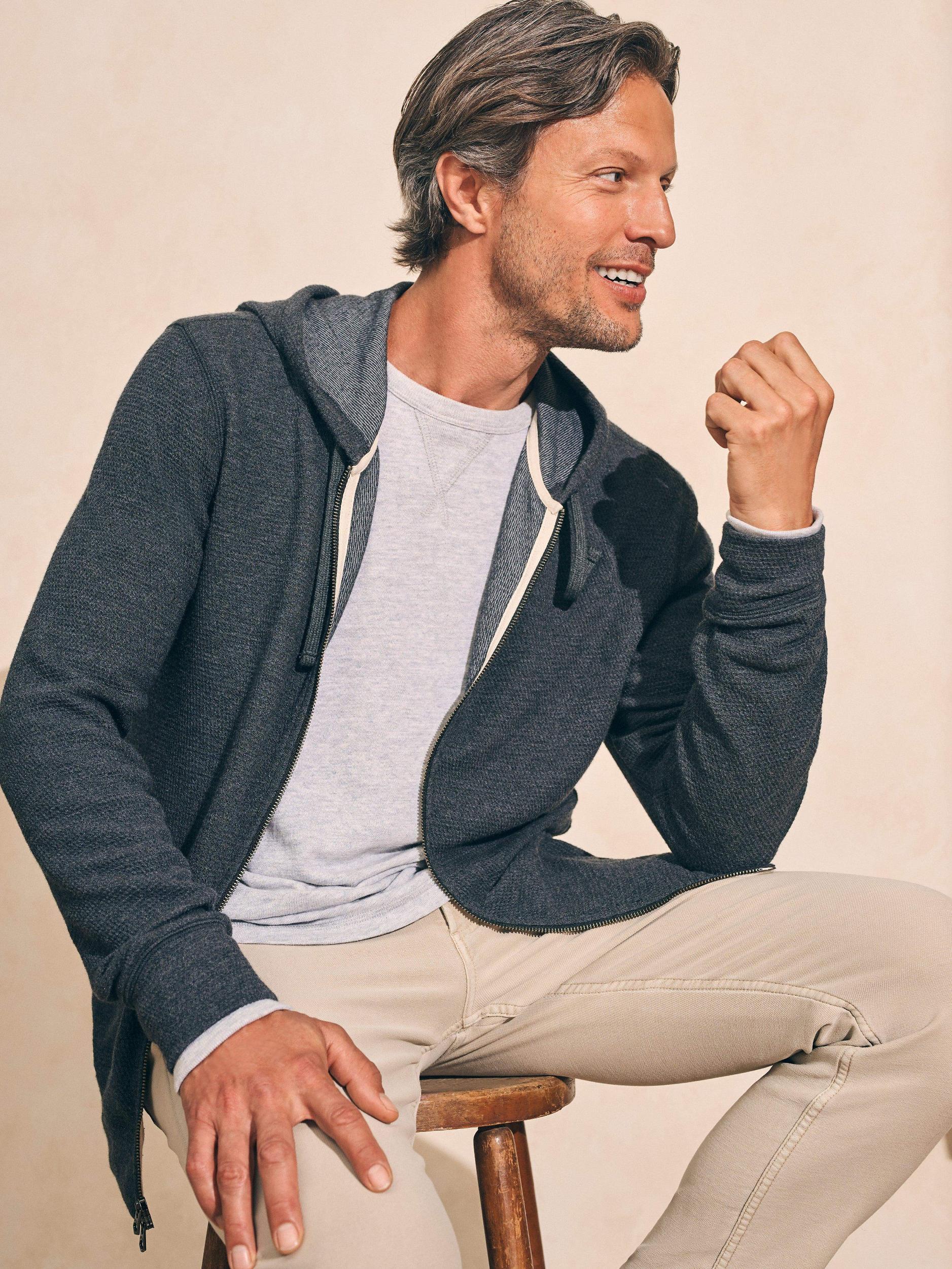 Surf Waffle Zip Hoodie - Ash Heather Male Product Image