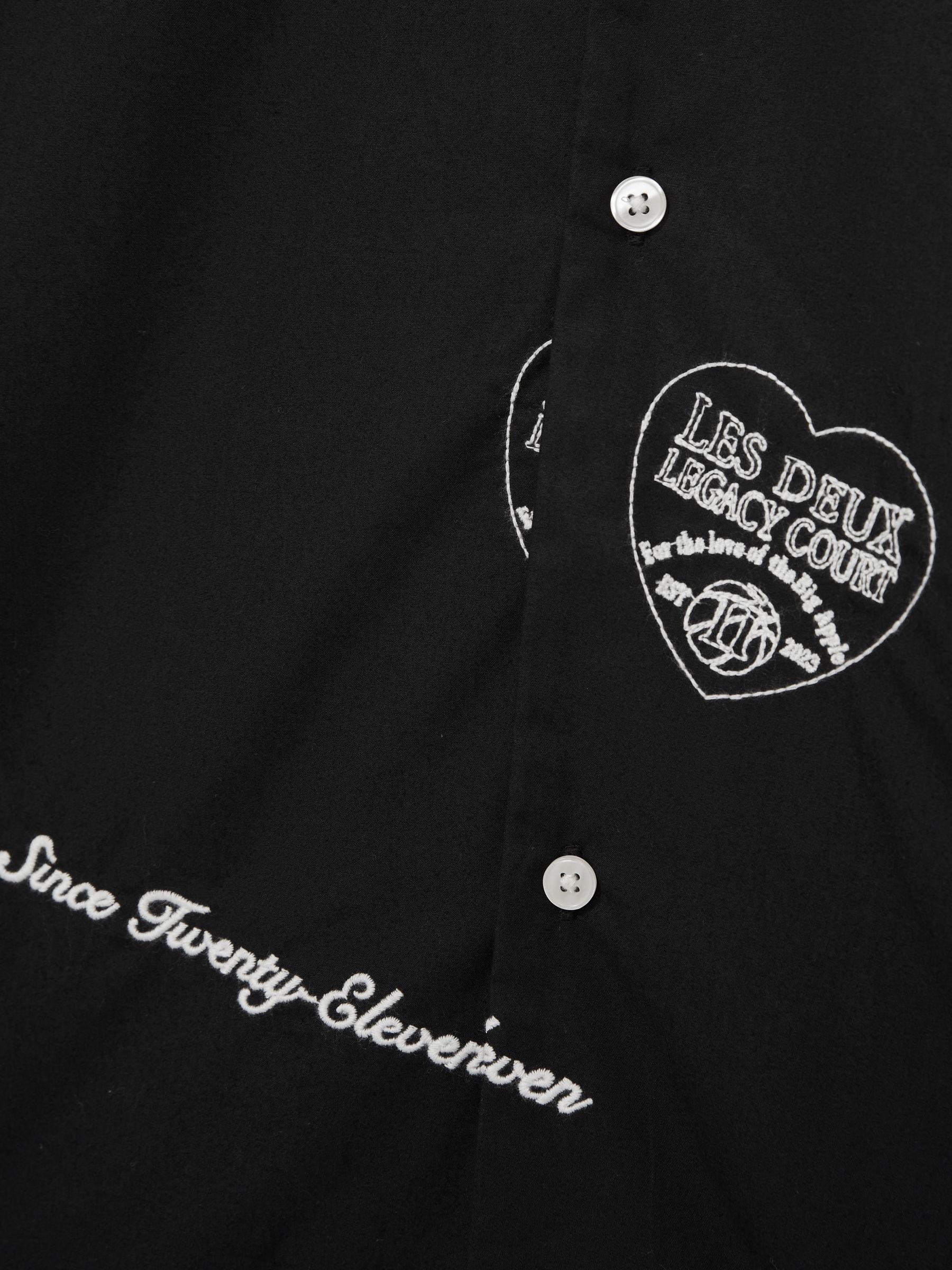 Les Deux Cotton Embroidered Shirt in Black Print Product Image