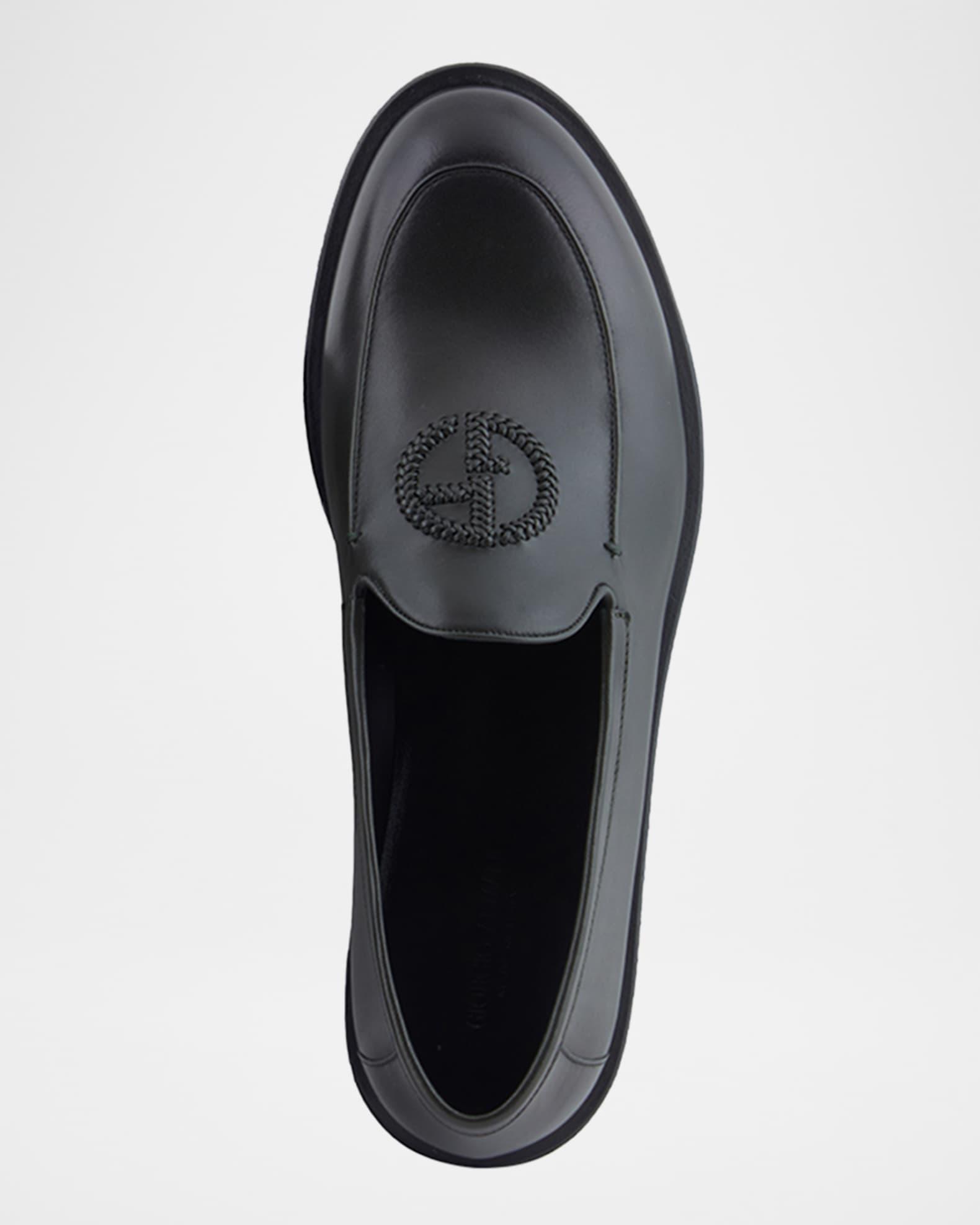 Men's Leather Monogram Slipper Loafers Product Image
