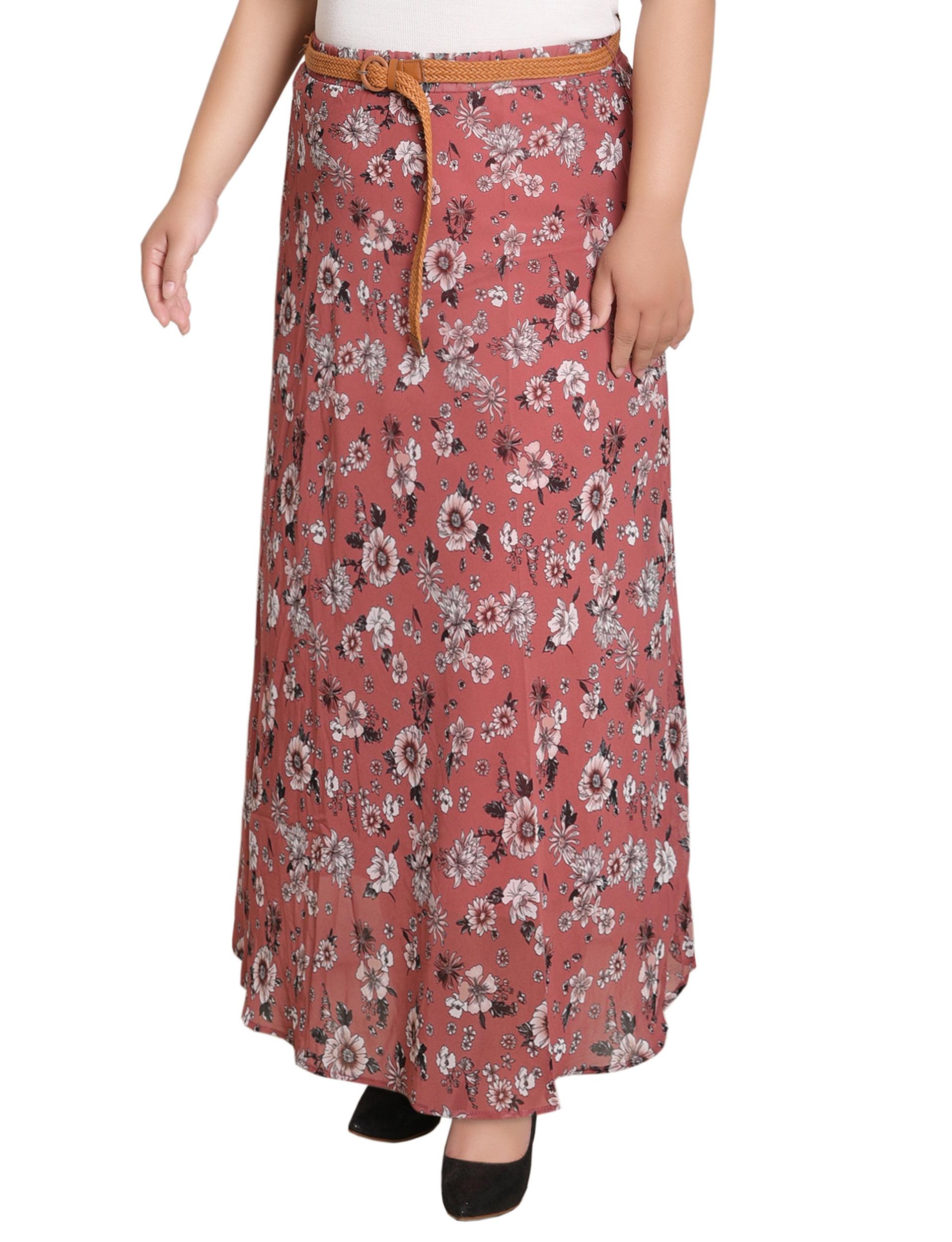 Black Mauve Chiffon Maxi Skirt - Plus Product Image