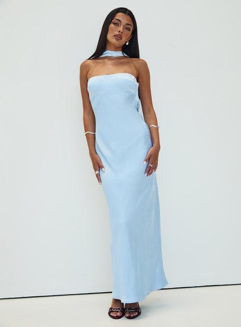 Legacies Strapless Maxi Dress Icy Blue Product Image