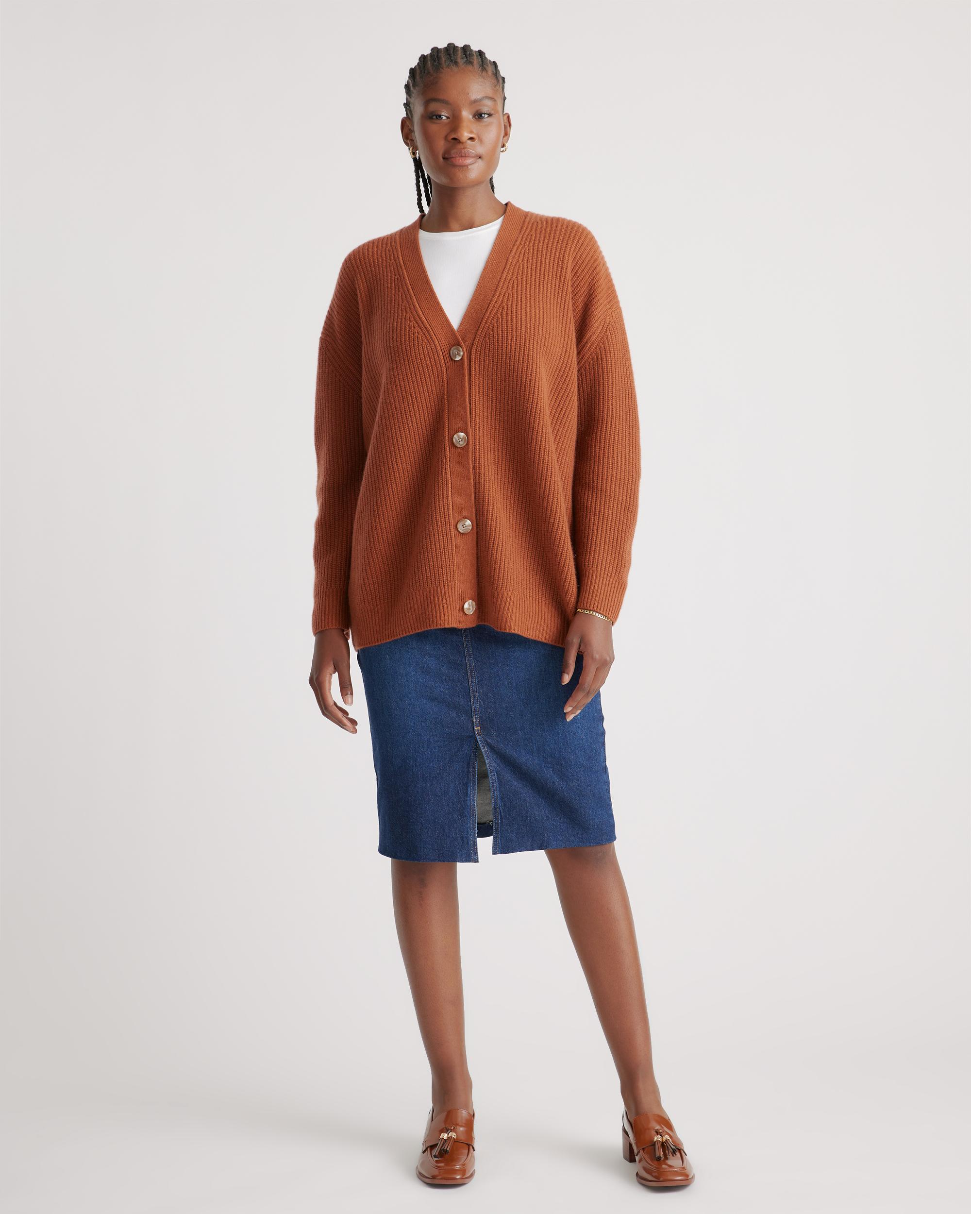 Quince | Women's Mongolian Spring Cashmere OverSized Boyfriend Cardigan Sweater Size XL Product Image