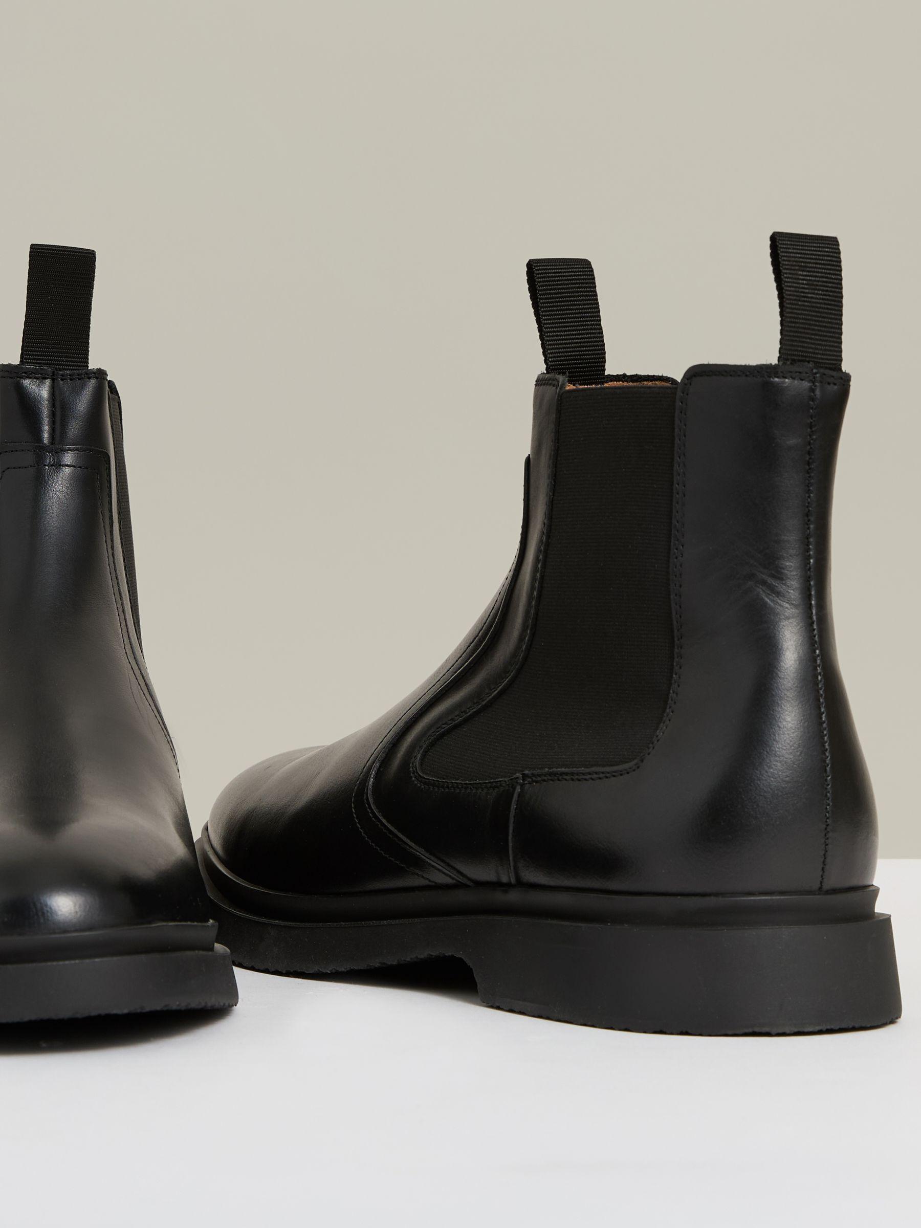 Leather Rubber Sole Chelsea Boots in Black Product Image
