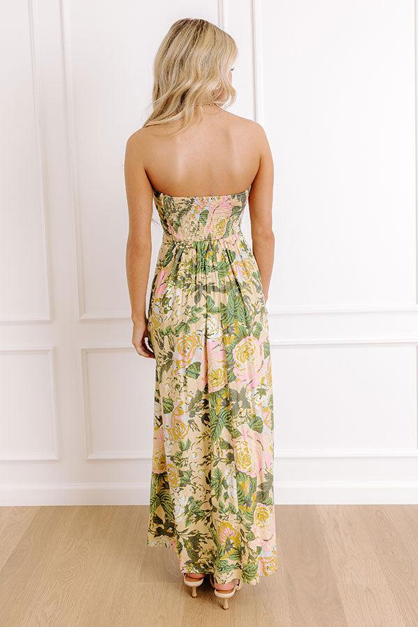 Golden Hour Garden Linen-Blend Midi Dress Product Image