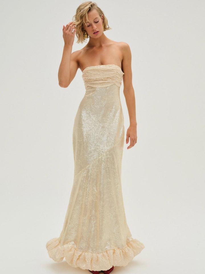 Kessie Maxi Dress — Ivory Product Image
