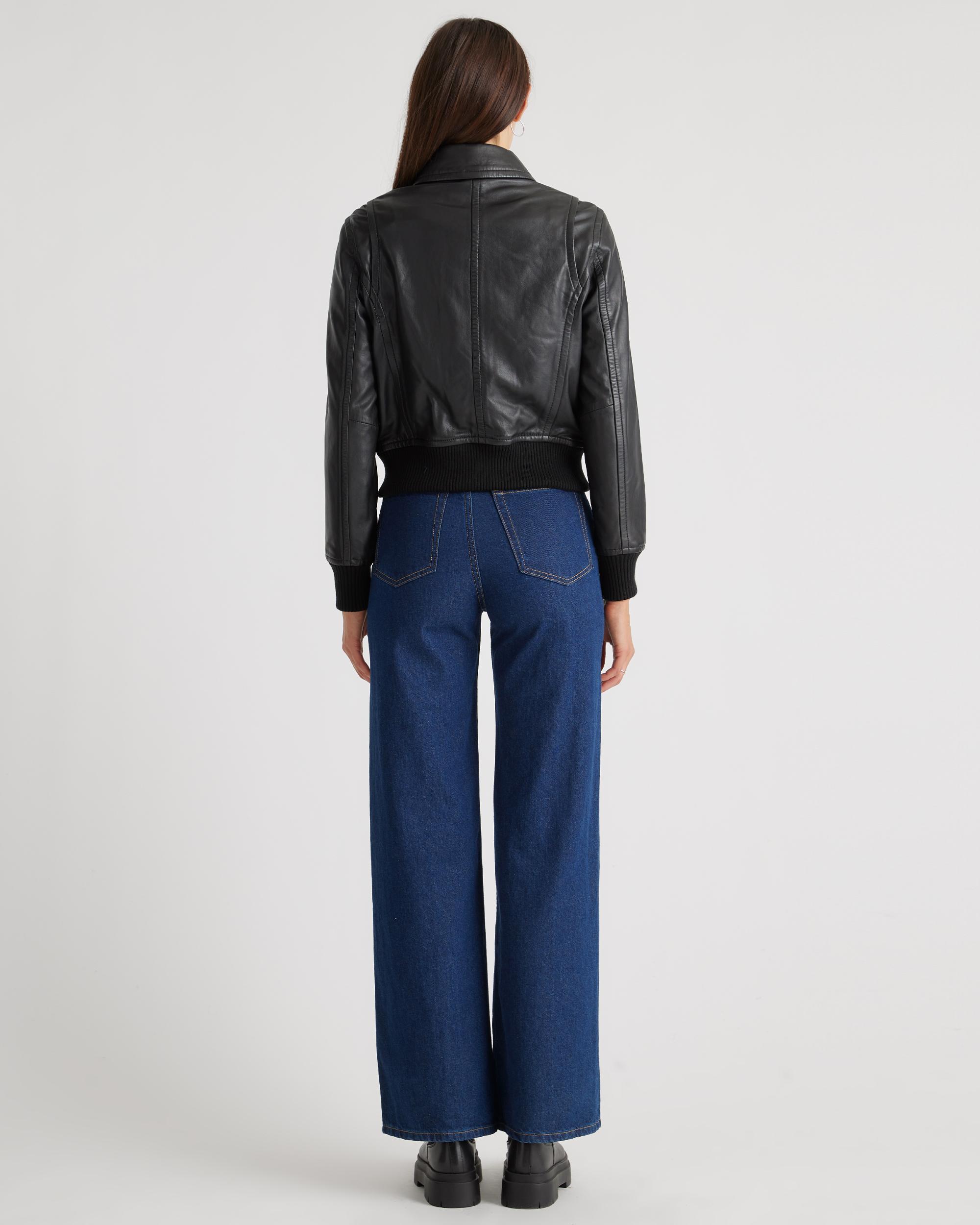 Quince | Women's 100% Washed Leather Bomber Jacket Product Image