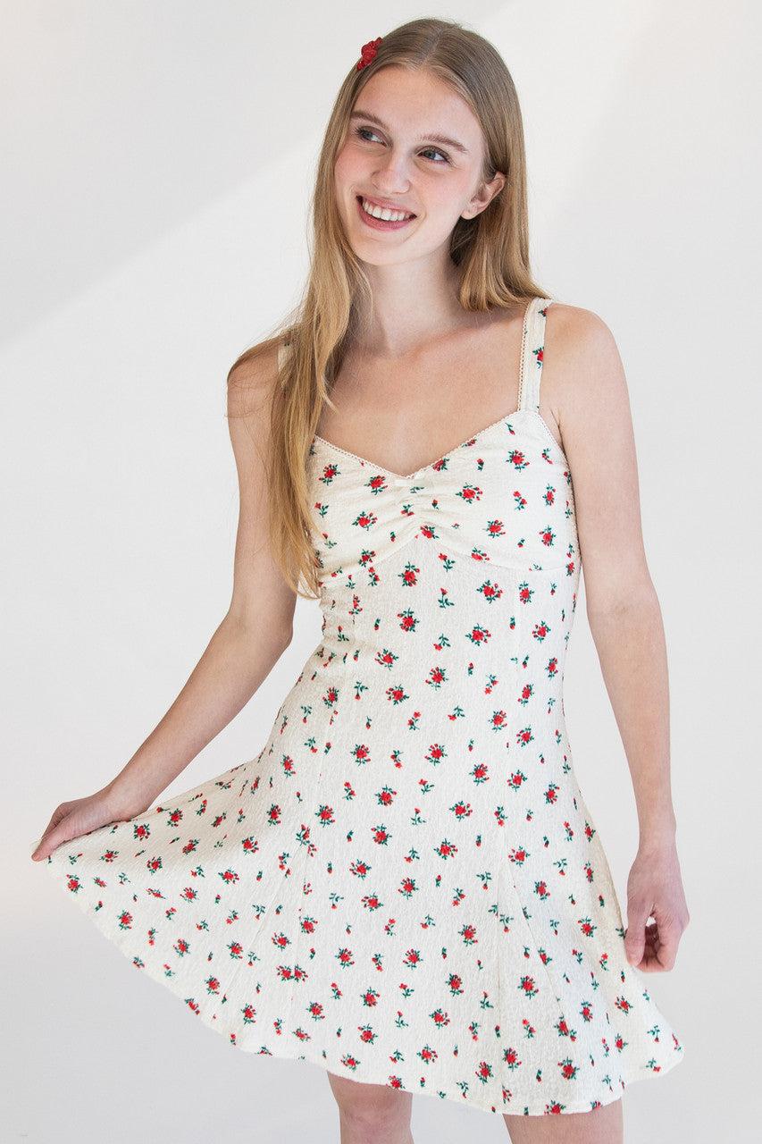 Rose Print Fit & Flare Mini Dress Product Image