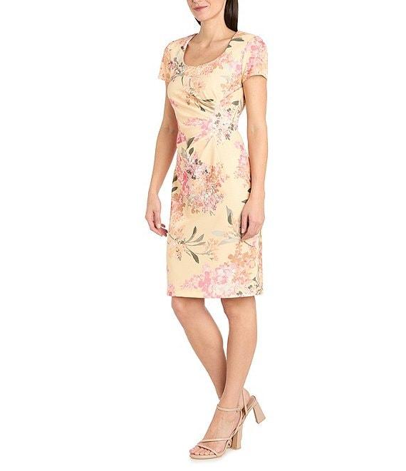 R & M Richards Floral Printed Sheath Dress Product Image