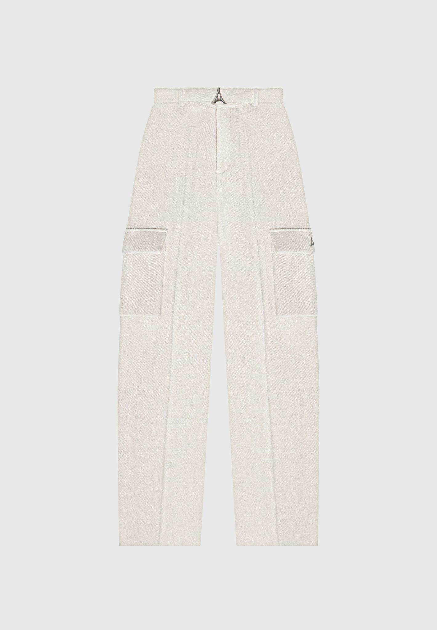 Wool Tailored Cargo Trousers - Beige Female Product Image