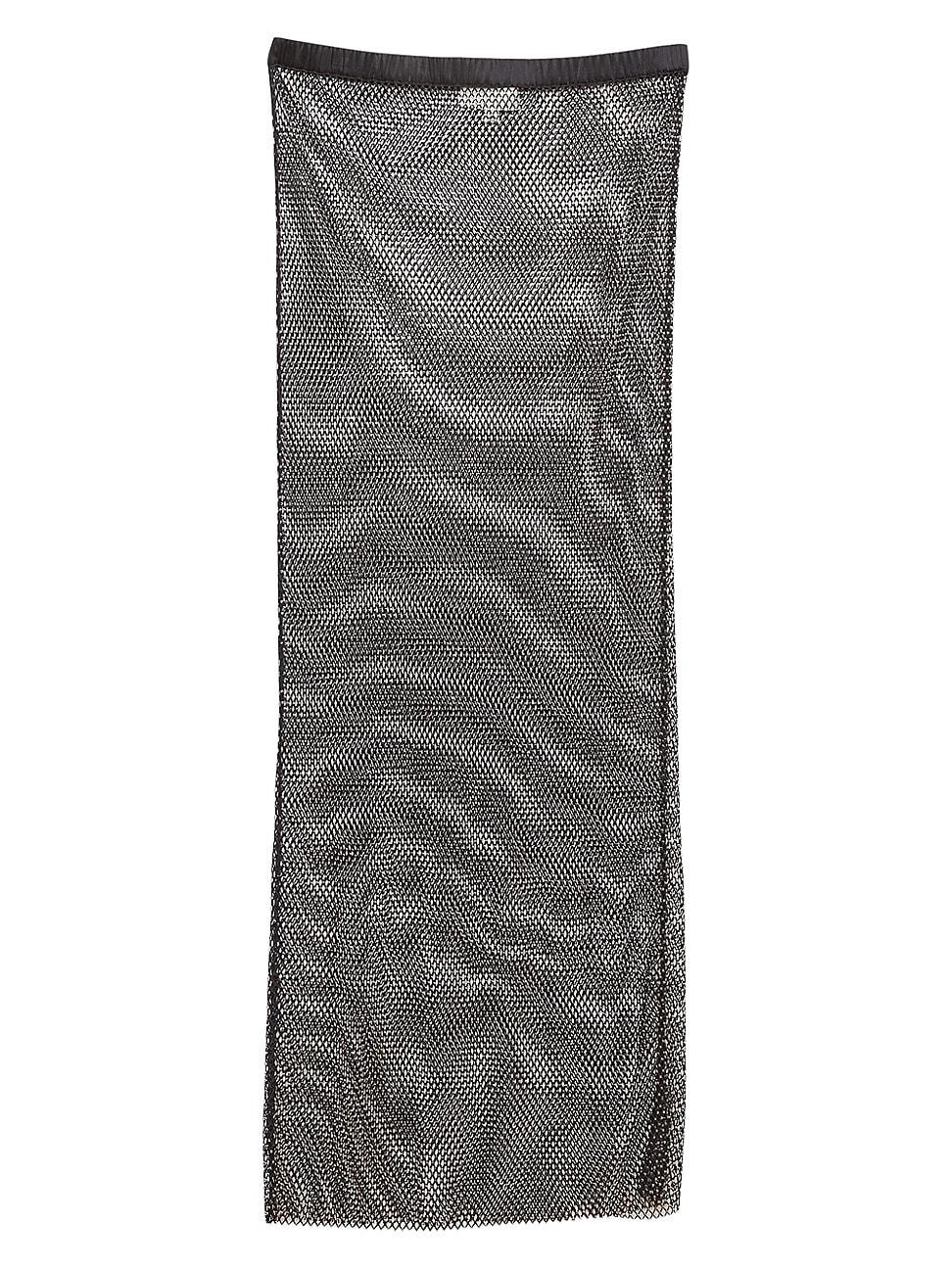 Womens Rhinestone Fishnet Maxi Skirt Product Image