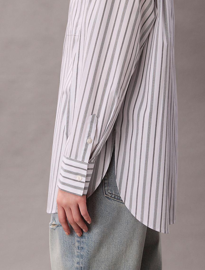 Poplin Striped Relaxed Button-Down Shirt Product Image