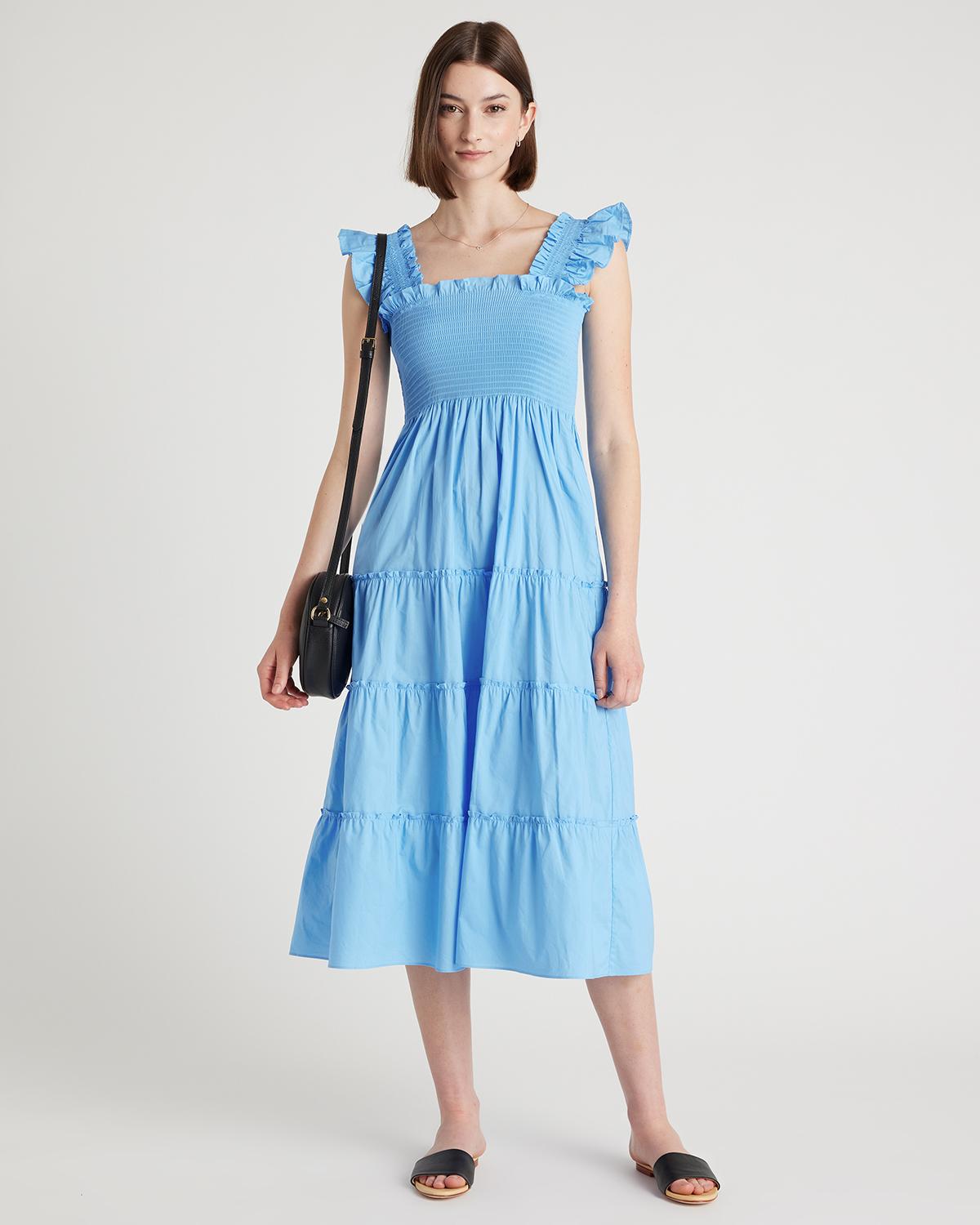 Quince | Women's Poplin Smocked Midi Dress Size XL, Organic Cotton Product Image