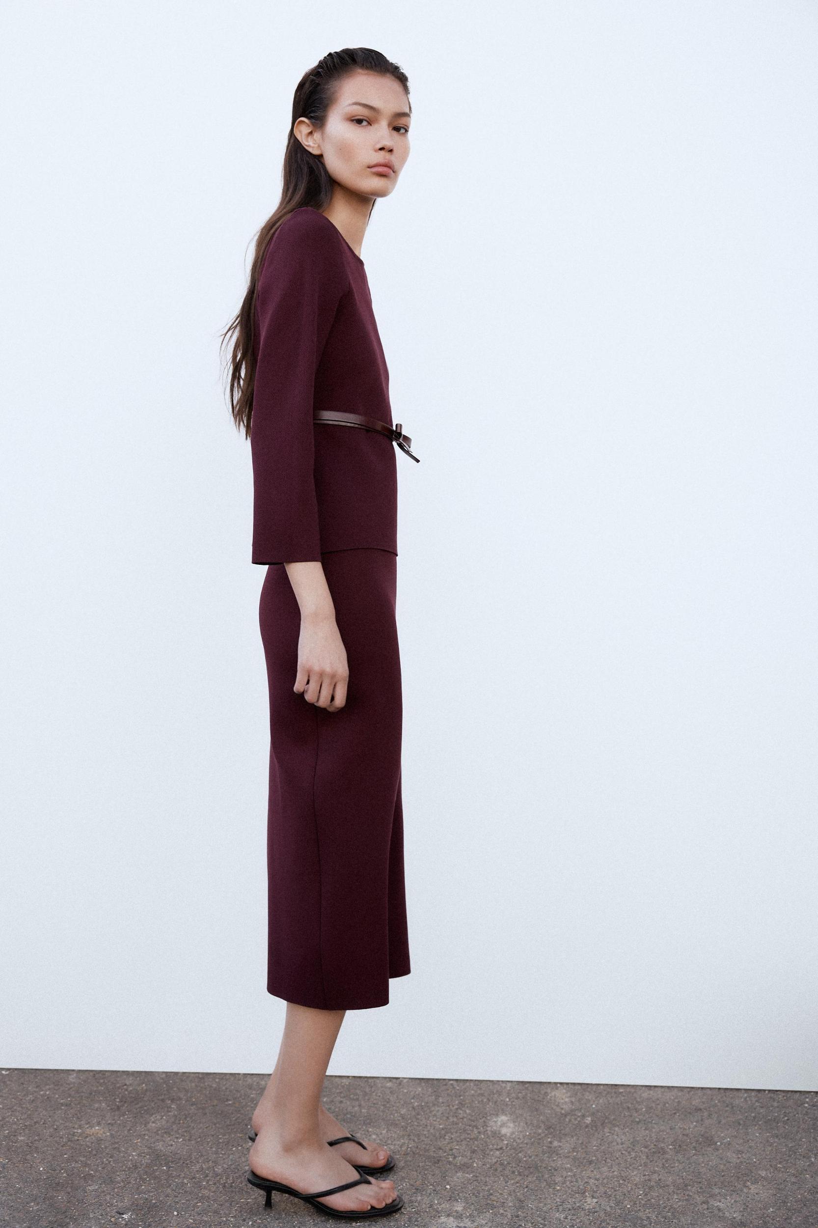 BASIC KNIT MIDI SKIRT Product Image