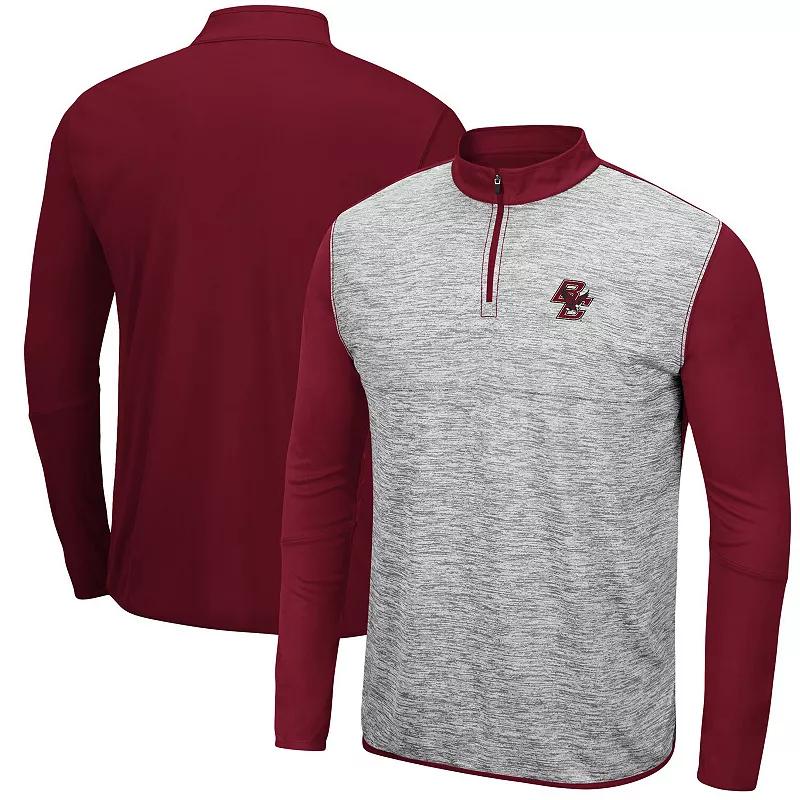 Men's Colosseum Heathered Gray/Maroon Texas A&M Aggies Prospect Quarter-Zip Jacket,  Product Image