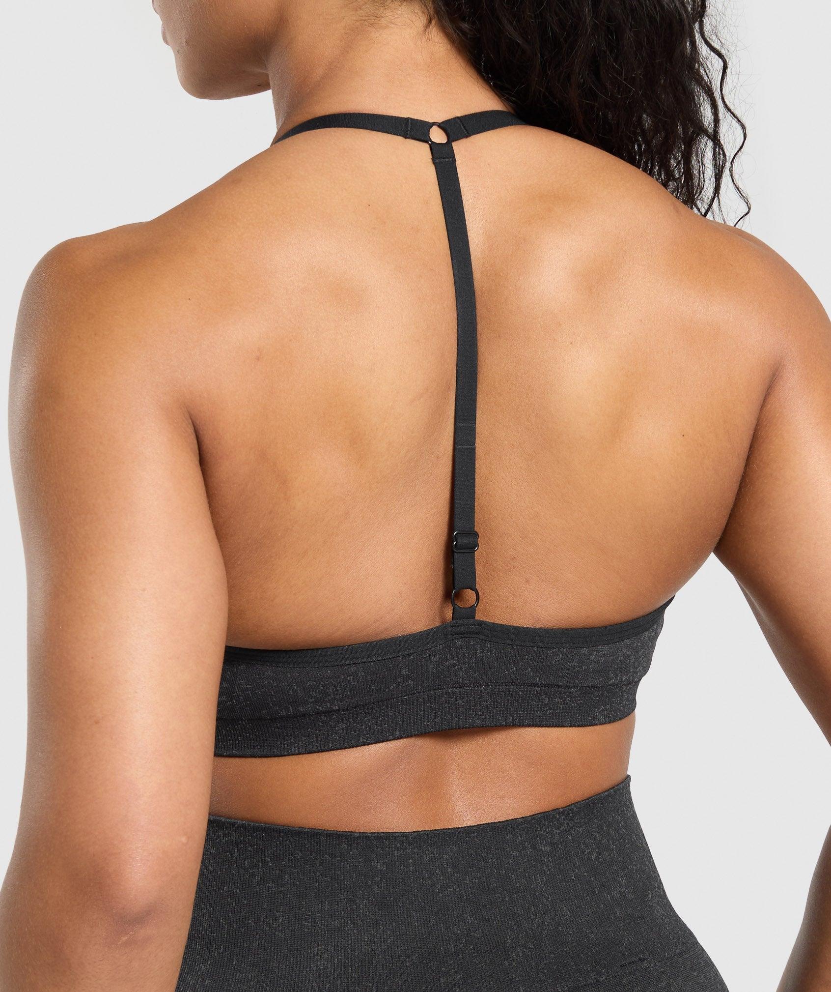 Gymshark Adapt Fleck T-Back Bra - Black Female Product Image