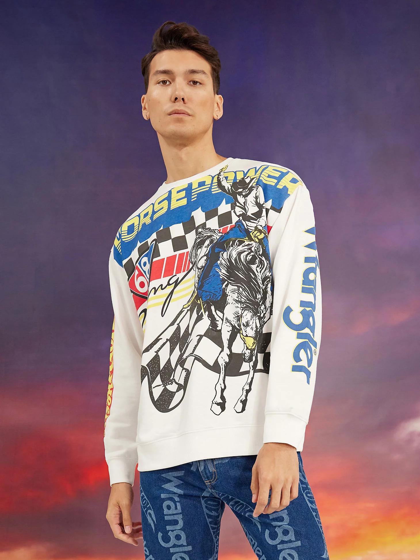 Wrangler® x Hot Wheels™ Men's Pullover Crew in Bright Product Image