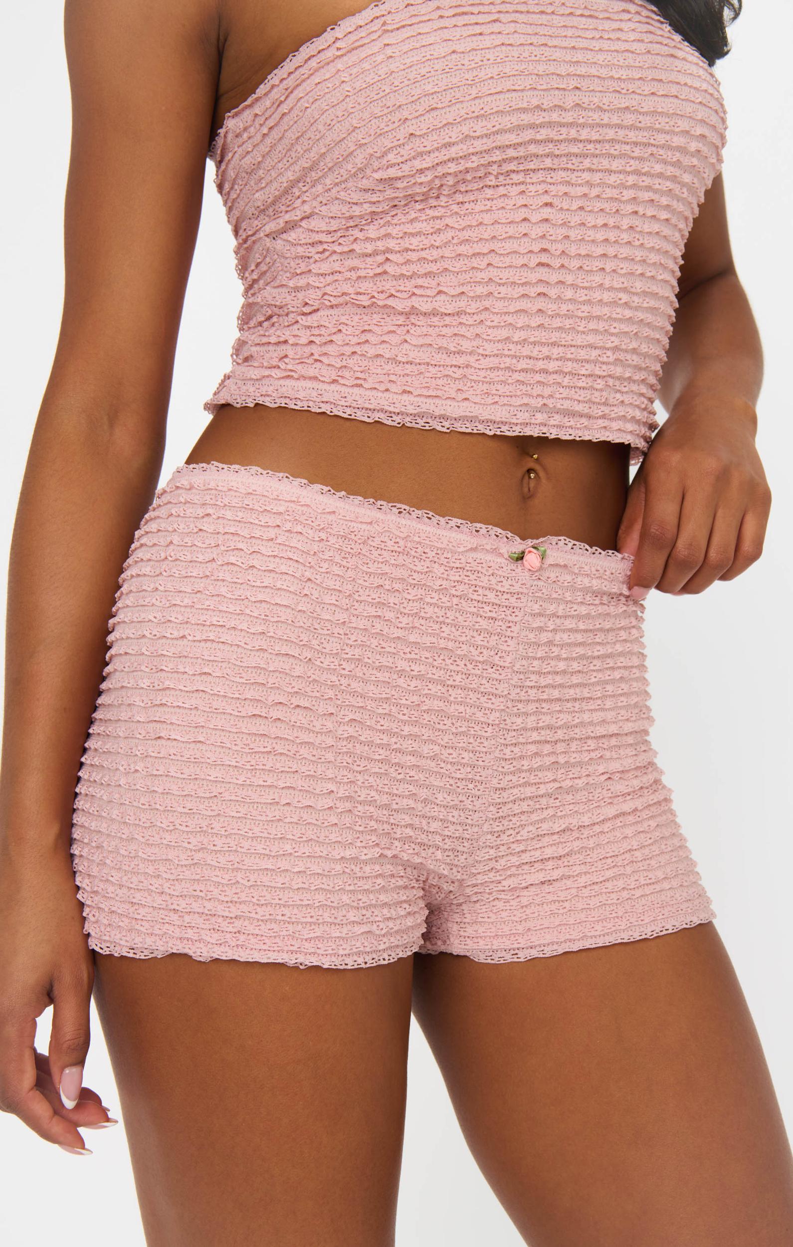 Nicki Shorts ~ Pink Ruffle Lace Product Image