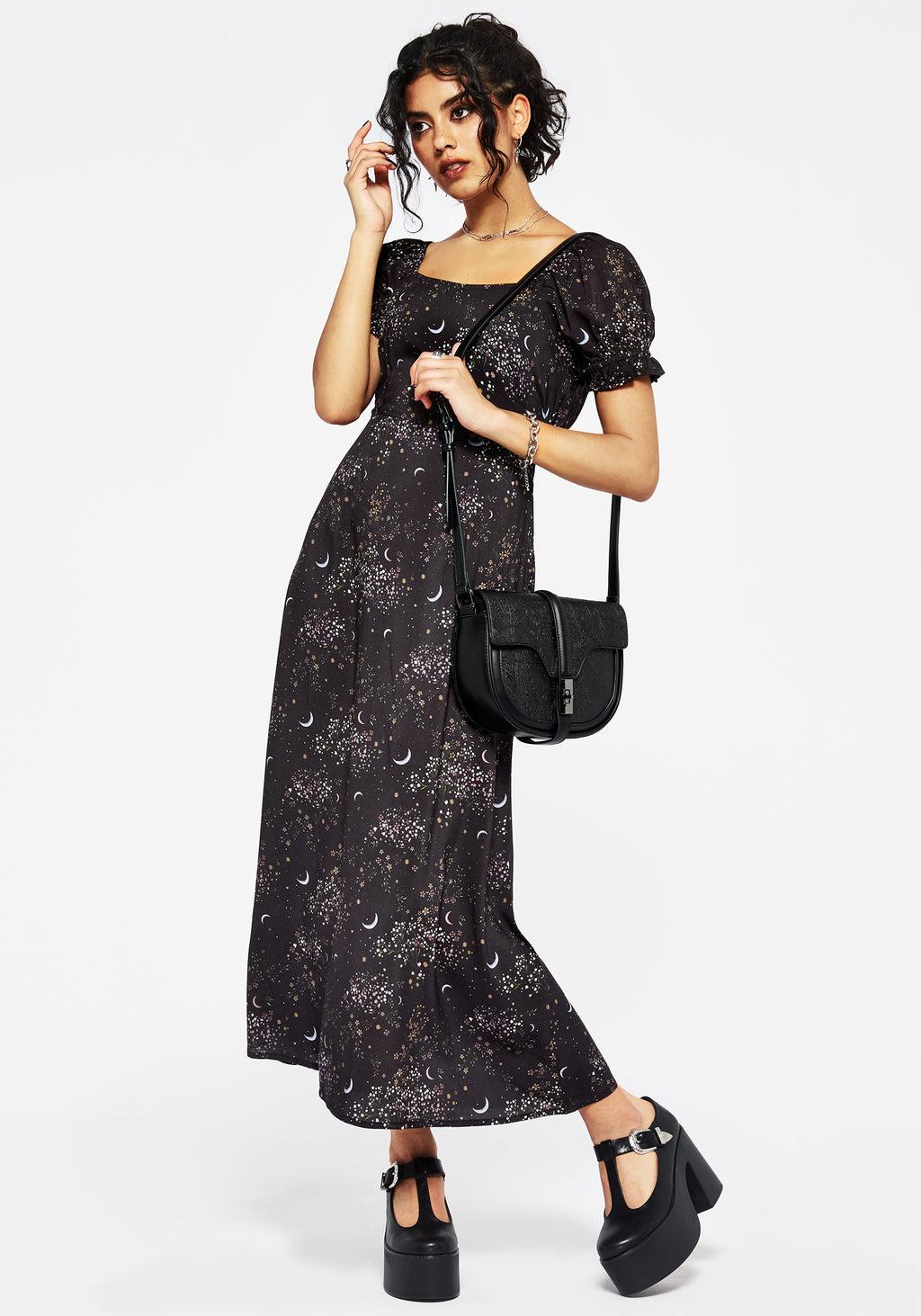 Peaseblossom Celestial Back Cut Out Midi Dress Product Image