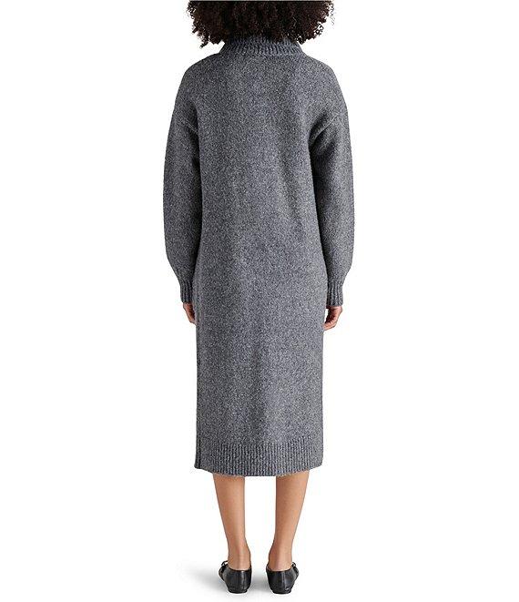 Steve Madden Marl Knit Notch Collar Neck Long Sleeve Open Front Cardigan Product Image