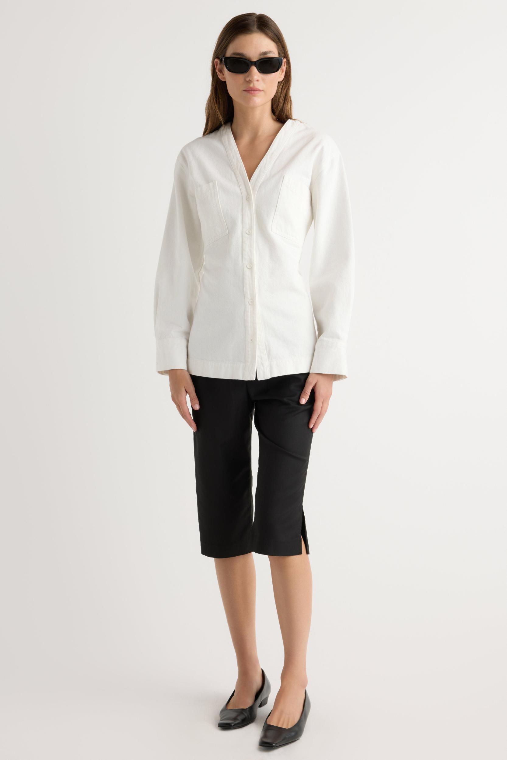 Emmett Structured-Sleeve Denim Jacket Product Image