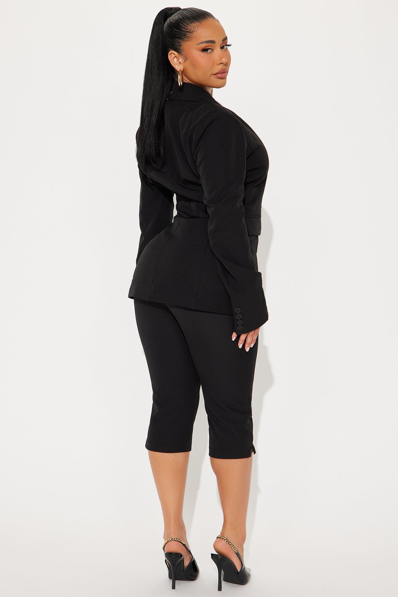 On A Call Blazer Capri Set - Black Product Image