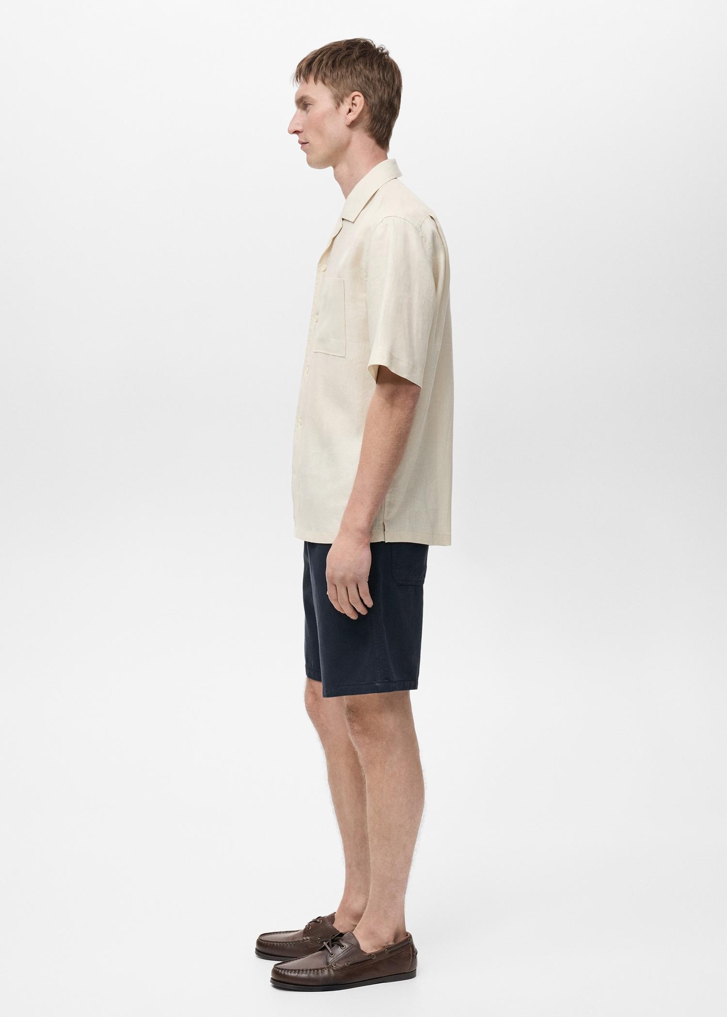 Denim bermuda shorts with drawstring - Men | MANGO USA Product Image