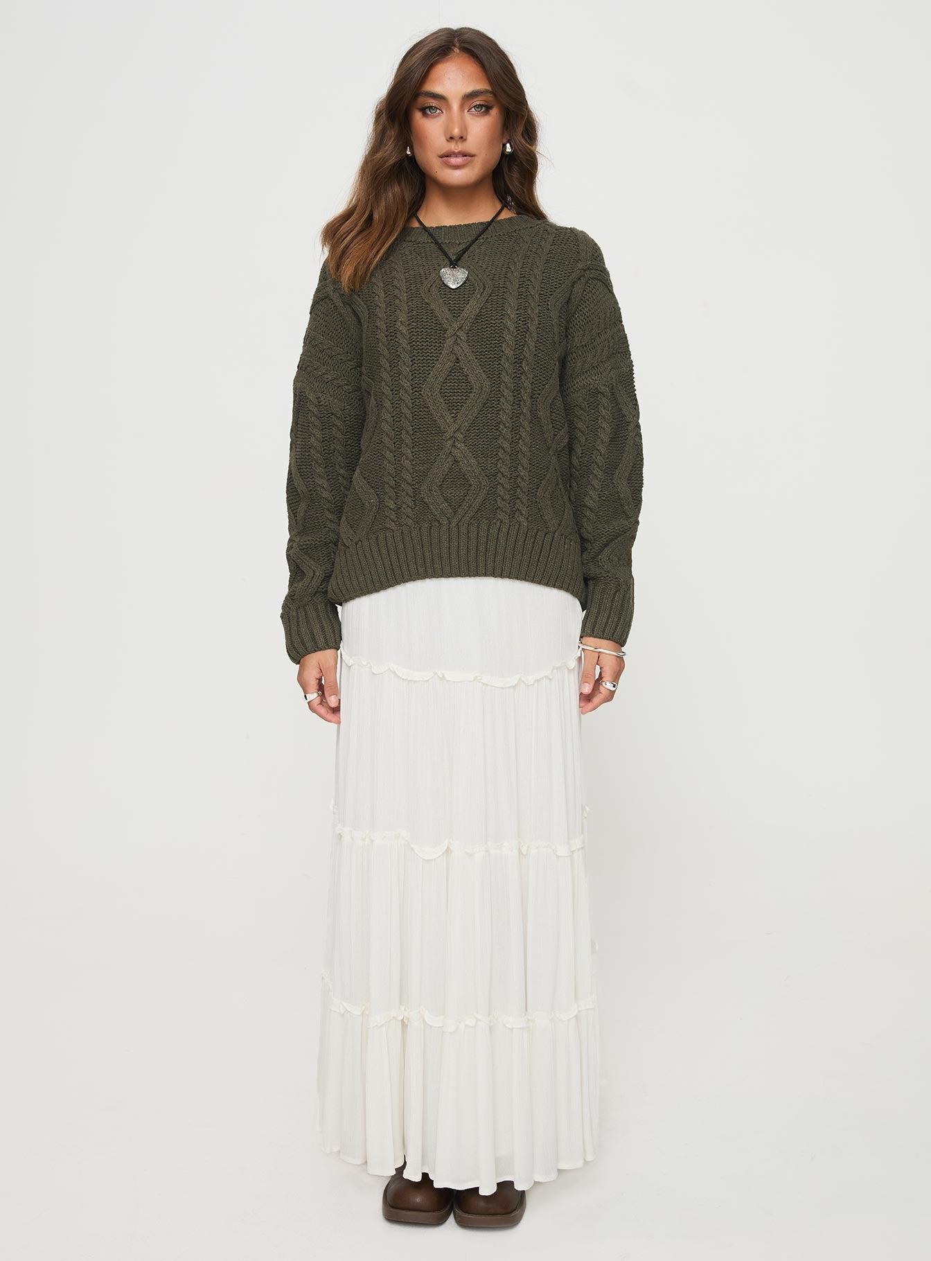 Anaya Oversized Sweater Olive Product Image