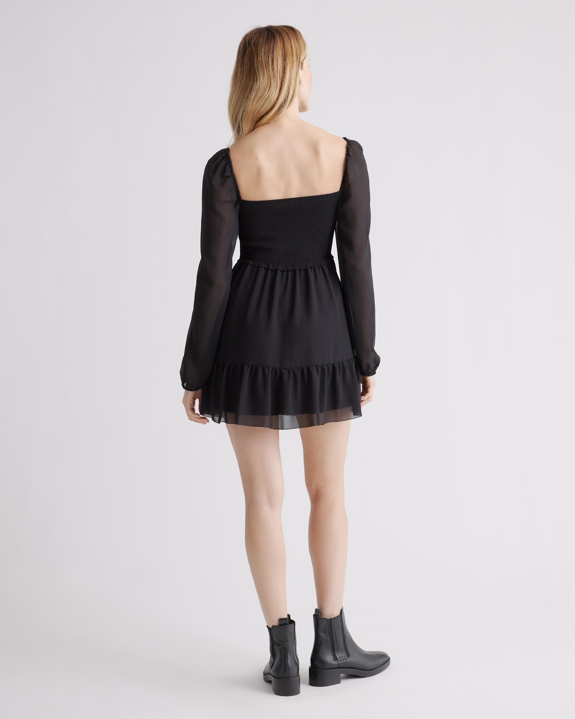 Quince | Women's Chiffon Smocked Mini Dress Recycled Polyester Product Image