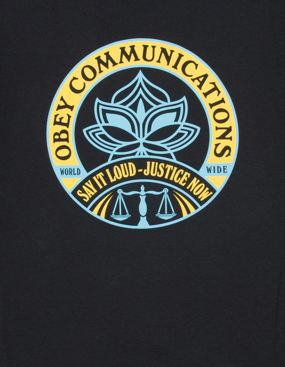OBEY Say It Loud Lotus Mens Tee - BLACK Product Image