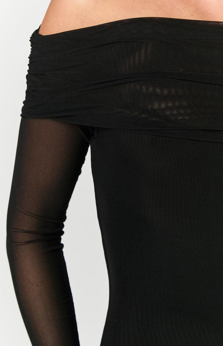 Coraline Black Long Sleeve Maxi Dress Product Image