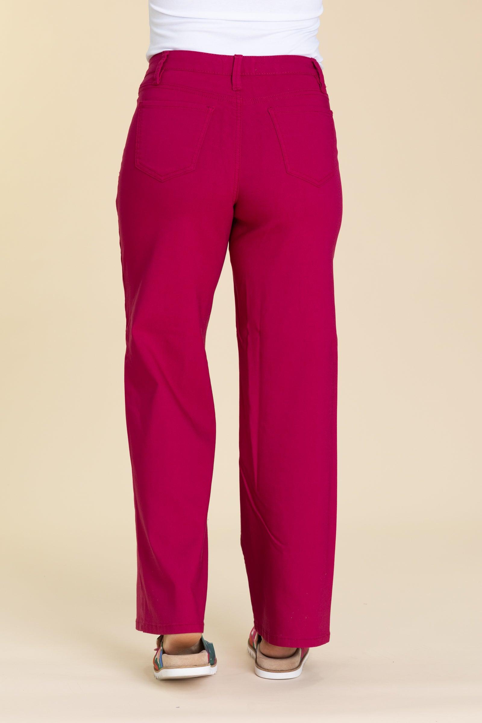 YMI Dark Fuchsia Hyperstretch Wide Leg Pants Product Image
