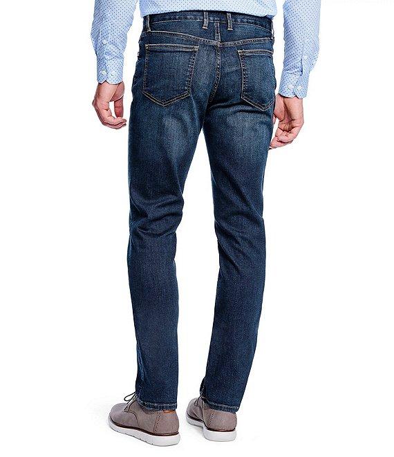 Johnston & Murphy 5-Pocket Regular Fit Tapered Leg Washed Stretch Denim Jeans Product Image