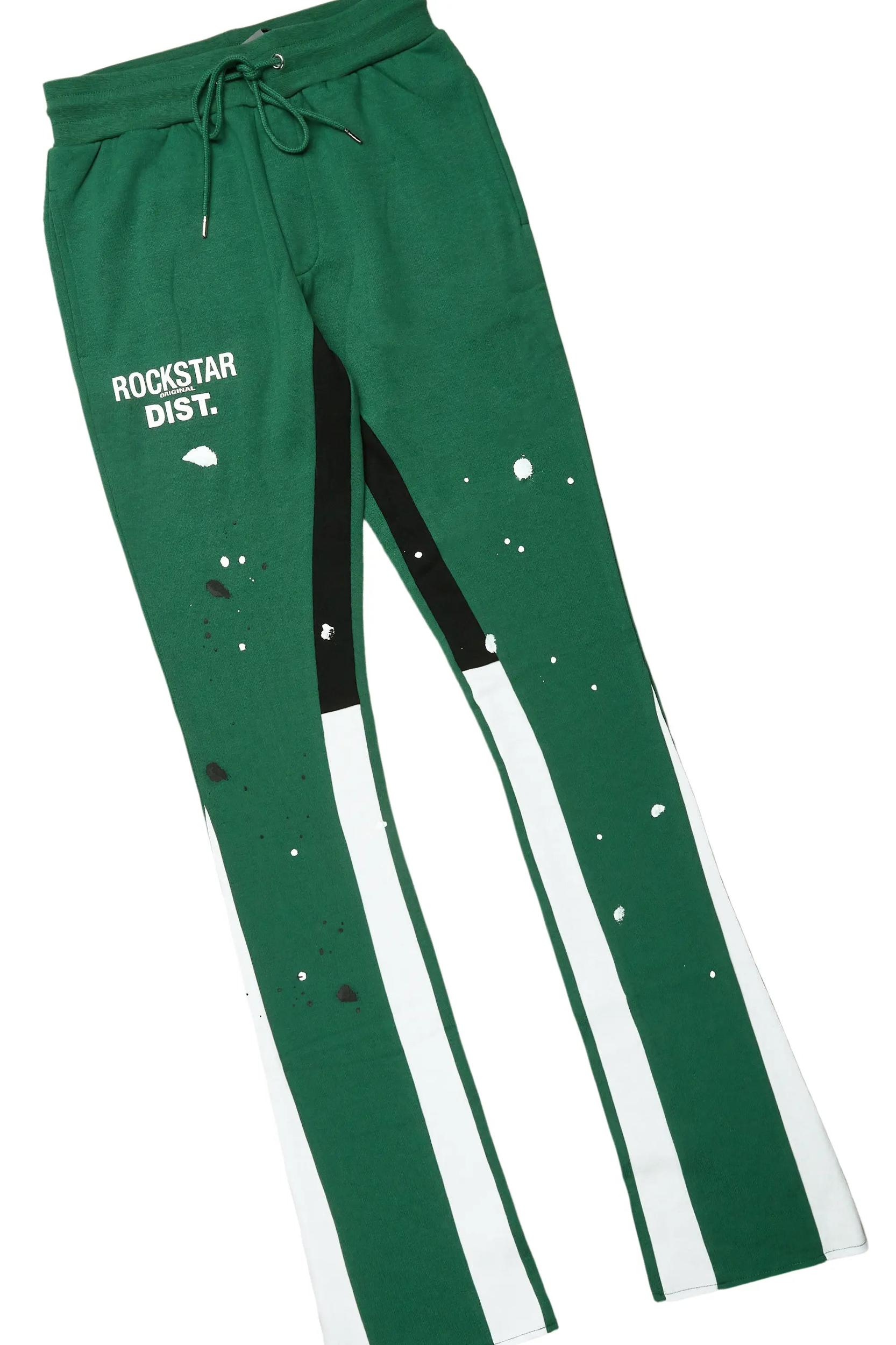 Jaco Green Hoodie Stacked Flare Pant Track Set Male Product Image