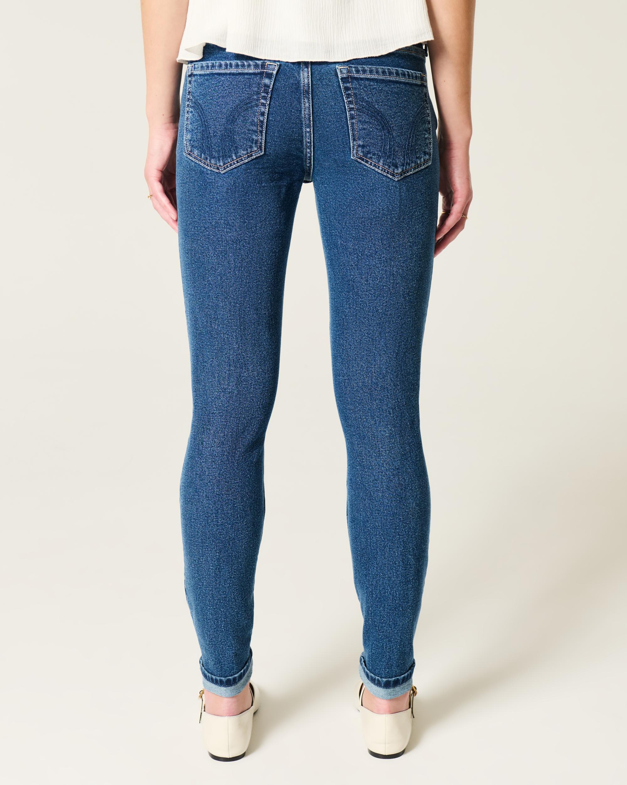 Mid-Rise Medium Wash Skinny Jeans Product Image