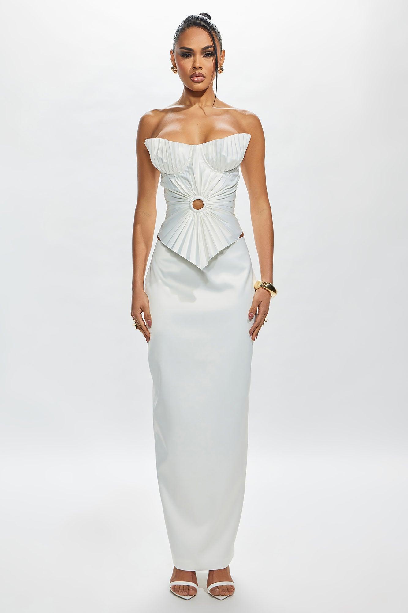 Thalia Maxi Skirt - White Product Image