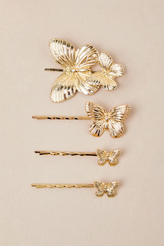 Lycan Gold Butterfly Five-Piece Hair Pin Set Product Image