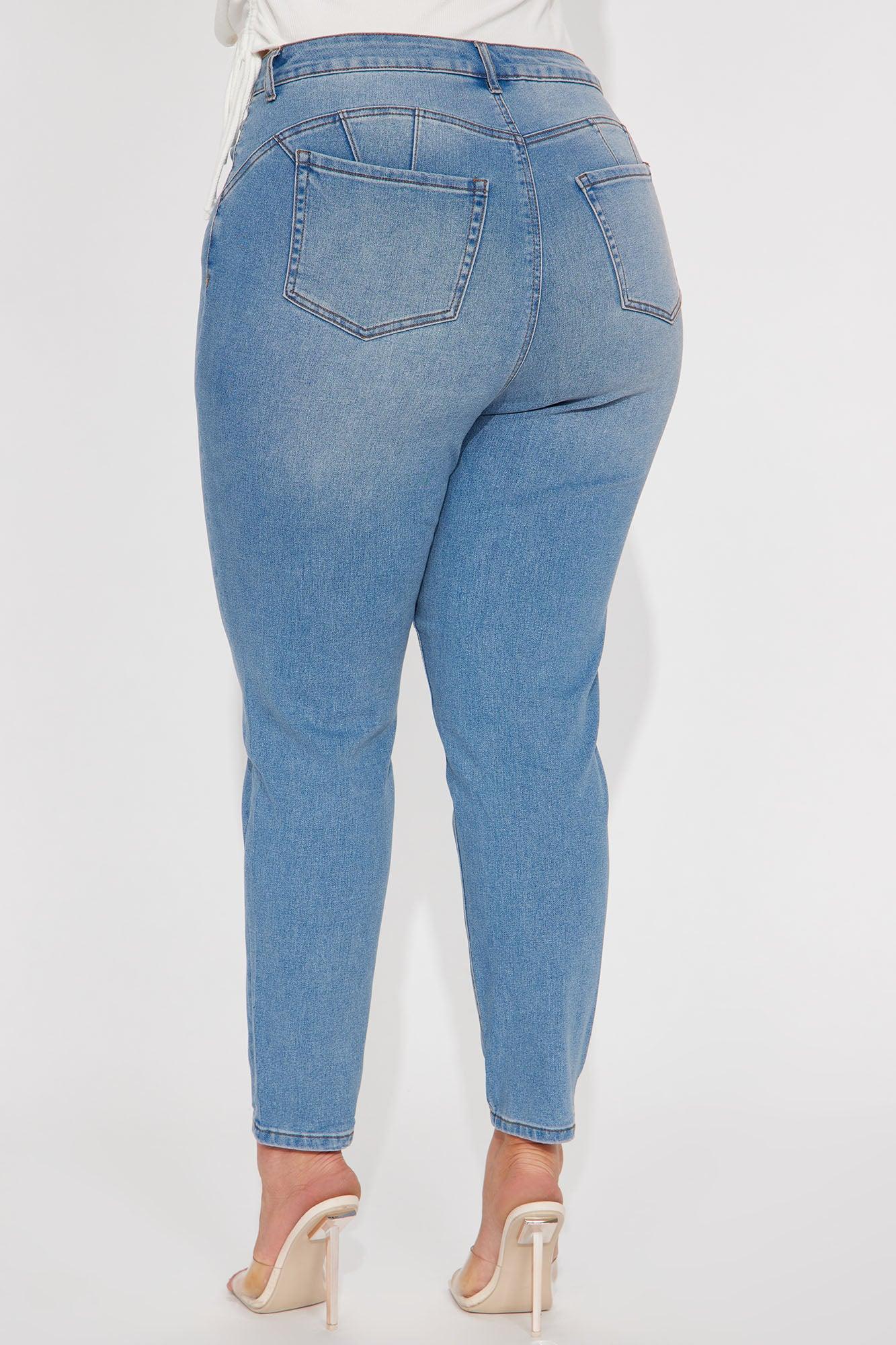Wifey High Rise Booty Lifter Jeans - Light Blue Wash Product Image