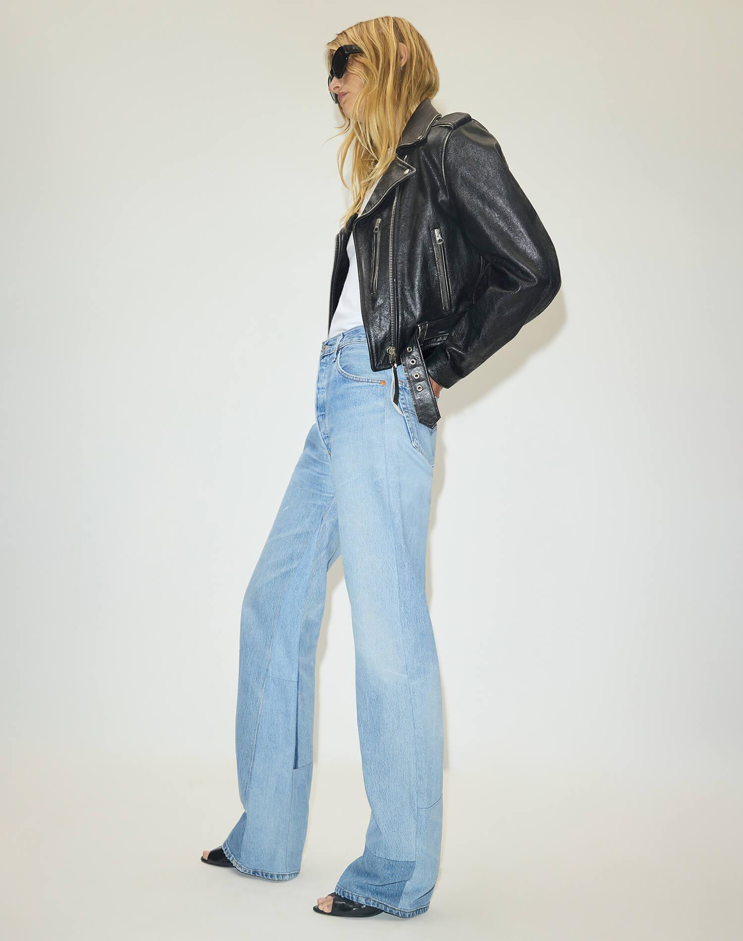 Leather Moto Jacket - Vintage Black Product Image