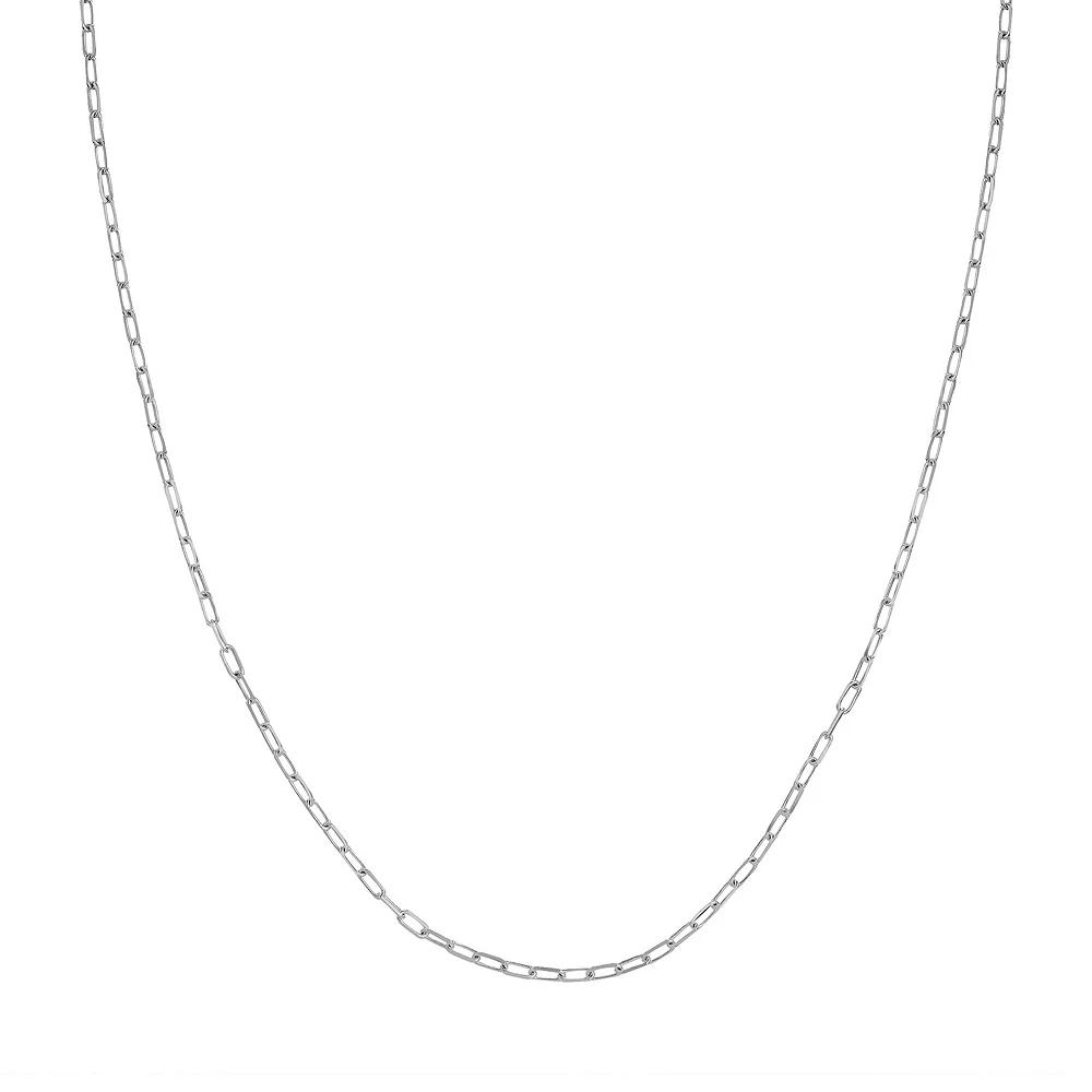 14k Gold Paper Clip Chain Necklace, Women's, Size: 24", 14k Whgold Product Image