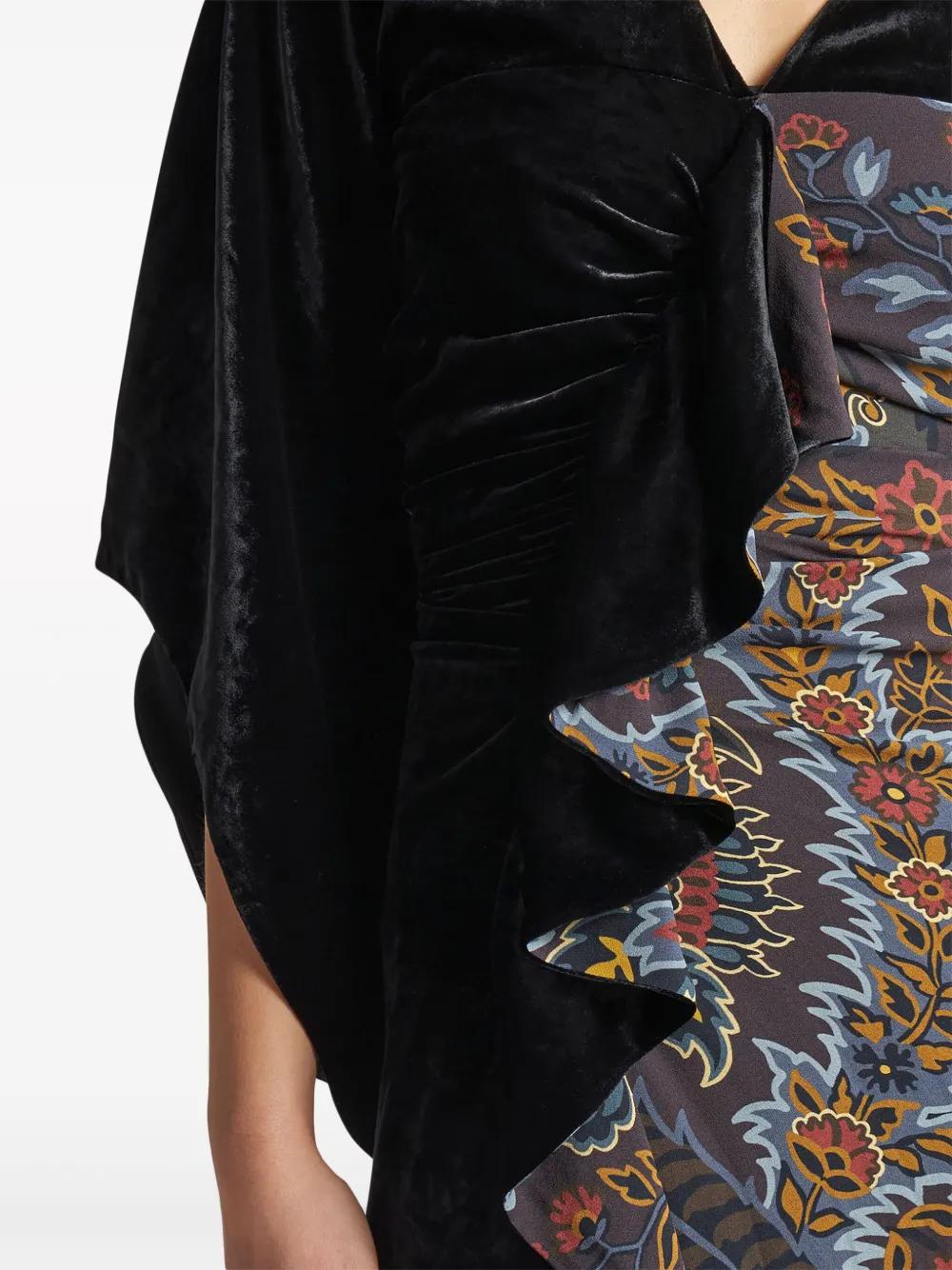 paisley contrasting print dress Product Image