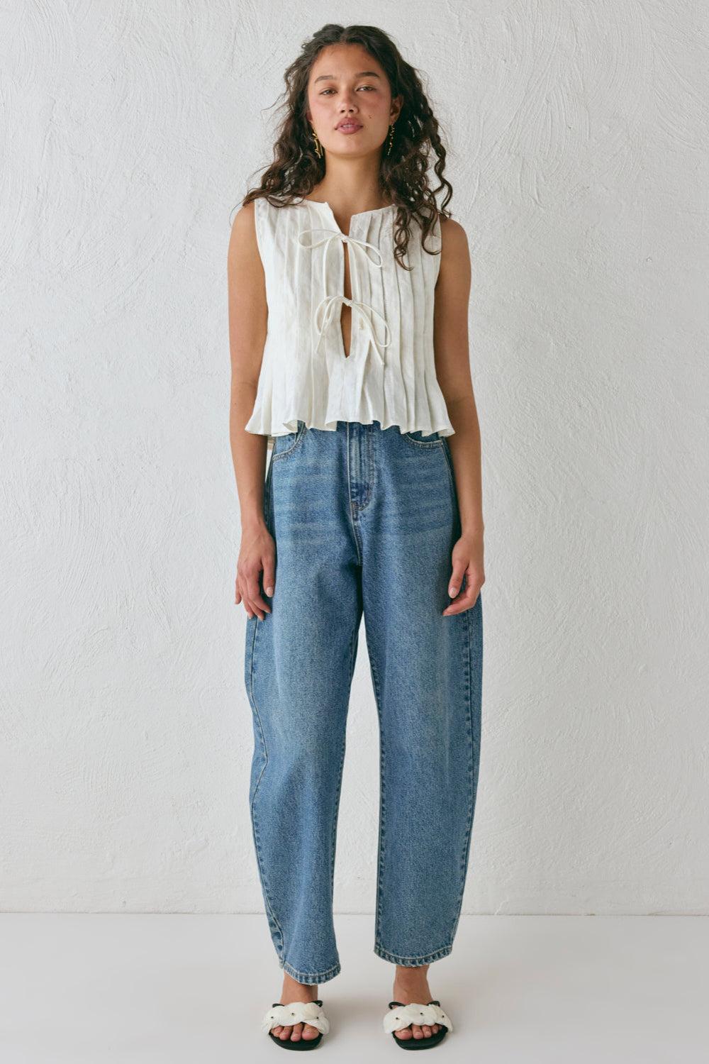 Valeria Linen Top White Product Image