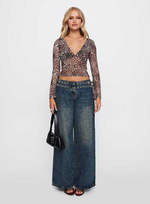 Fast Times Long Sleeve Top Leopard Product Image