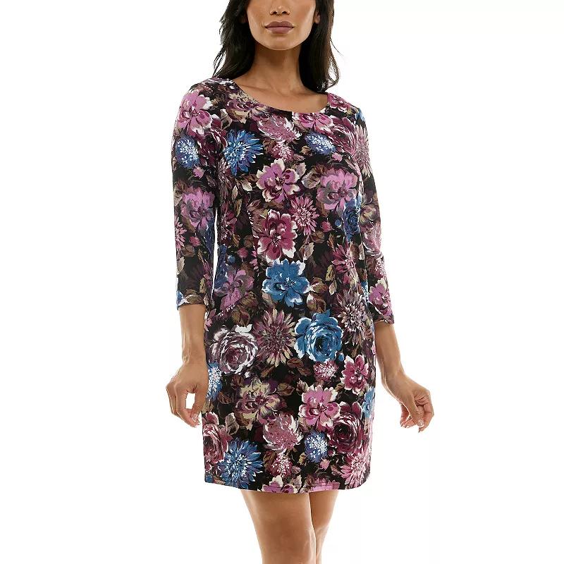 Womens Nina Leonard Textured Crepe Pocket Dress, Womens Pink Team Product Image